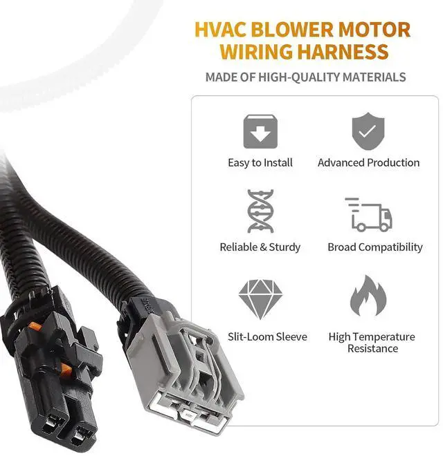 Alt view image 2 of 6 - 15-75221 Blower Motor Wiring Harness 14 in (Approx. 35.6 cm) Fits 2007-2014 GM Chevrolet Tahoe Suburban Silverado Avalance,GMC Sierra Buick Yukon,Escalade,Fits Hummer,OE 15887352,222229 57044