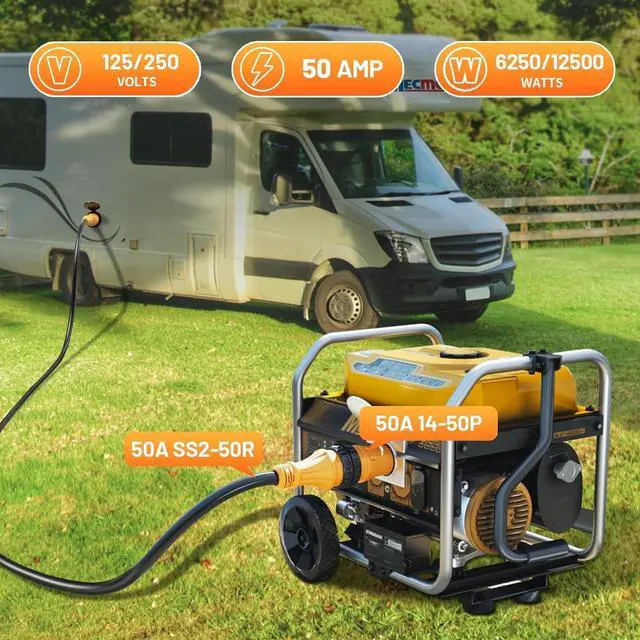 Alt view image 6 of 7 - NEMA 14-50P to SS2-50R Twist Lock RV Generator Adapter,50 Amp 14-50P RV Generator Plug to Coastal Power Adapter,125/250V for 50A Transmission Switching Power Entry Box,RV Camper,Gen erator to House