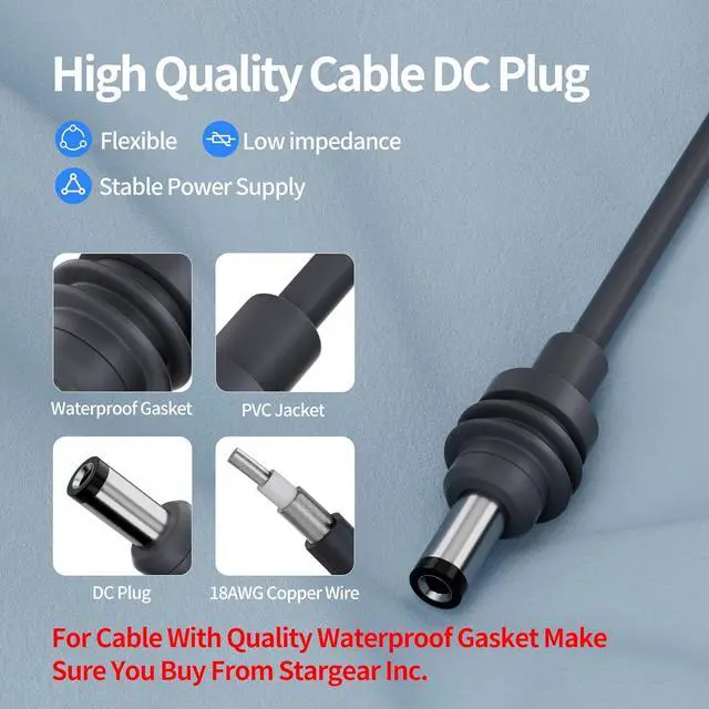 Alt view image 3 of 5 - Mini Cable Car Adapter, Mini DC Power Cord Direct to Cigarette 12V-24V Charger, 10FT/3M Mini Waterproof DC Male to Cigarette Lighter Plug and Play Power Cord