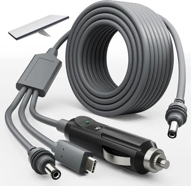 Main image of 32.8ft Mini 3-in-1 DC Power Cord, 100W+ USB C 12-24V Cigarette Lighter Plug and DC Male Power Cord for Mini, Plug and Play Mini Accessories 10M