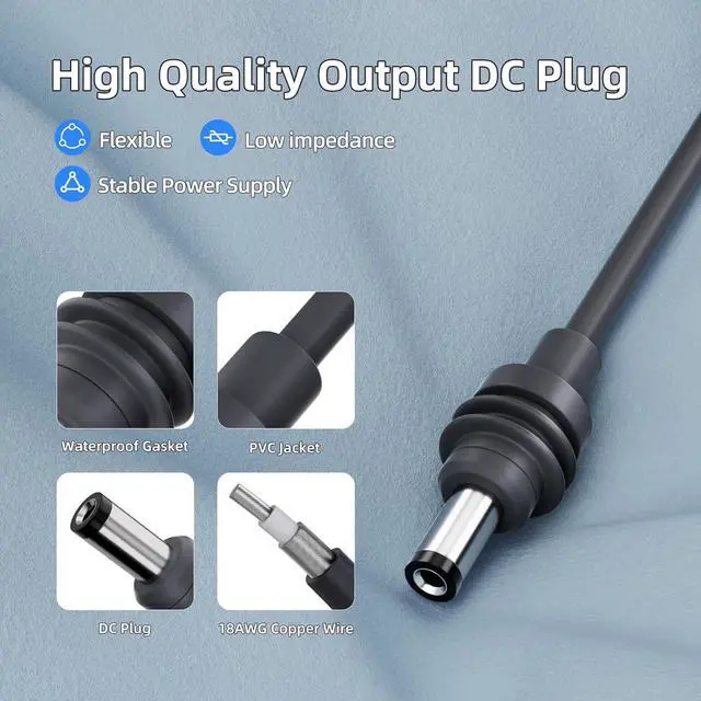 Alt view image 6 of 6 - 32.8ft Mini 3-in-1 DC Power Cord, 100W+ USB C 12-24V Cigarette Lighter Plug and DC Male Power Cord for Mini, Plug and Play Mini Accessories 10M