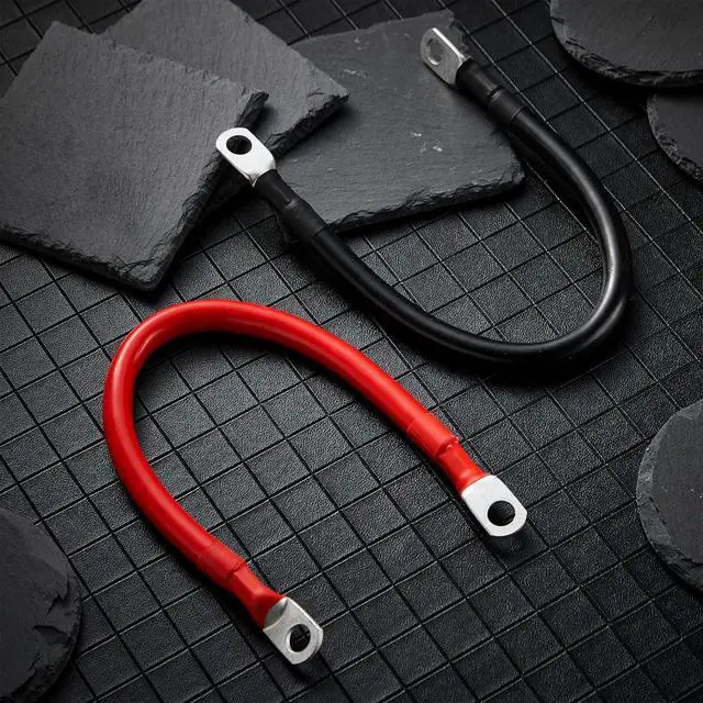 Alt view image 7 of 7 - 6 Piece Battery CableCopper Battery Inverter Cable with Terminals 3/8 inch LugsRed and Black 2-Ended Power Inverter Cable for Solar Motorcycle Auto RV Boat Marine (2awg, 1ft)