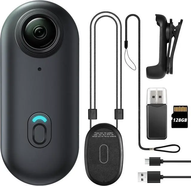 Main image of 128GB FHD 1080P Mini Walkaround Camera, Wearable Sports Walkaround Camera, Thumb-Sized Hands-Free Recording Walkaround Camera, Premium Portable Camera Mount for Work, Travel, Pet Walks (Black)