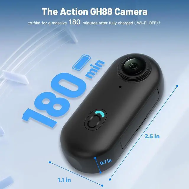 Alt view image 3 of 7 - 128GB FHD 1080P Mini Walkaround Camera, Wearable Sports Walkaround Camera, Thumb-Sized Hands-Free Recording Walkaround Camera, Premium Portable Camera Mount for Work, Travel, Pet Walks (Black)