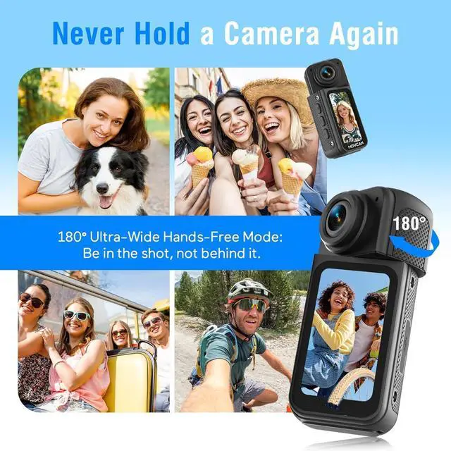 Alt view image 4 of 7 - Walkman Camera with Audio and Video Recording, HD 180P Walkman Camera with 1520° Swivel Lens, Thumb-Sized Hands-Free Recording Walkman Camera, Work Portable Camera (128GB, Black)