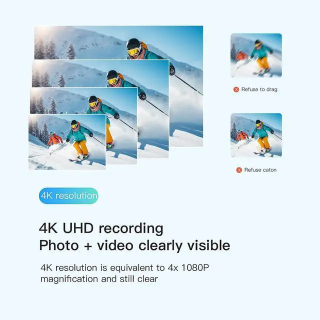 Alt view image 6 of 7 - 64GB 4K Thumb Sports Camera, Mini Walkaround Camera, Wearable Pocket Video Blogger Camera, Multiple Accessories Mounted AnywhereSmall Portable Hands-Free Helmet Camera for Work, Riding, Traveling, Pet