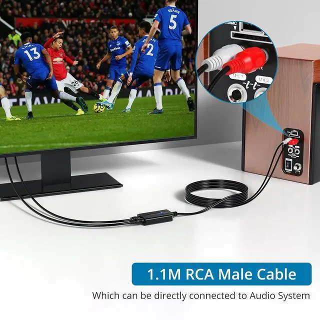 Alt view image 6 of 7 - 192kHz DAC Digital-to-Analog Audio Converter 7ft/2.1m Digital Audio Optical to RCA Male Cable for HDTV, DVD, Blu-ray Players and Game Consoles