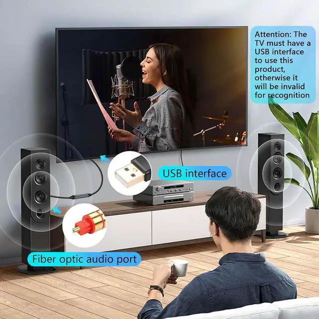 Alt view image 7 of 7 - USB to Optical Audio Adapter USB A to Optical Audio SPDIF Port Connection 2M/6.5FT Jack Audio Converter Cable for PC Laptop to Optical Audio Box