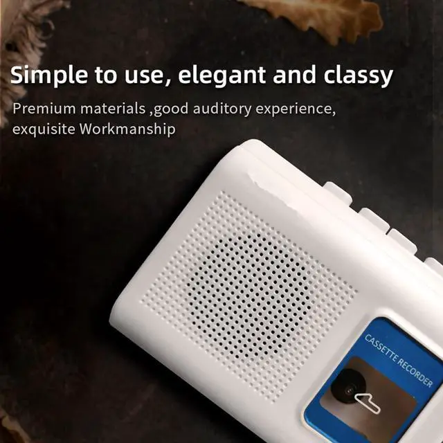 Alt view image 2 of 7 - Portable cassette player Walkman with built-in speaker, microphone, headphone jack-, 4.57 x 3.54 x 1.38 inches