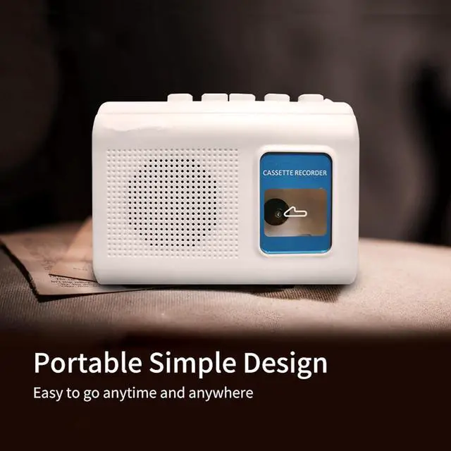 Alt view image 3 of 7 - Portable cassette player Walkman with built-in speaker, microphone, headphone jack-, 4.57 x 3.54 x 1.38 inches