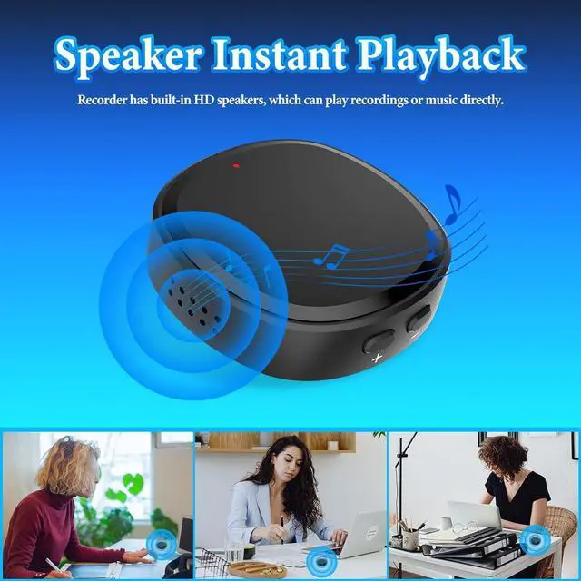 Alt view image 5 of 6 - 64GB Digital Voice Recorder, 3-in-3 Recording Device with MP3 Music Player and USB Flash Drive, Portable Mini Voice RecorderSmall Voice Recorder for Lectures, Meetings, Interviews