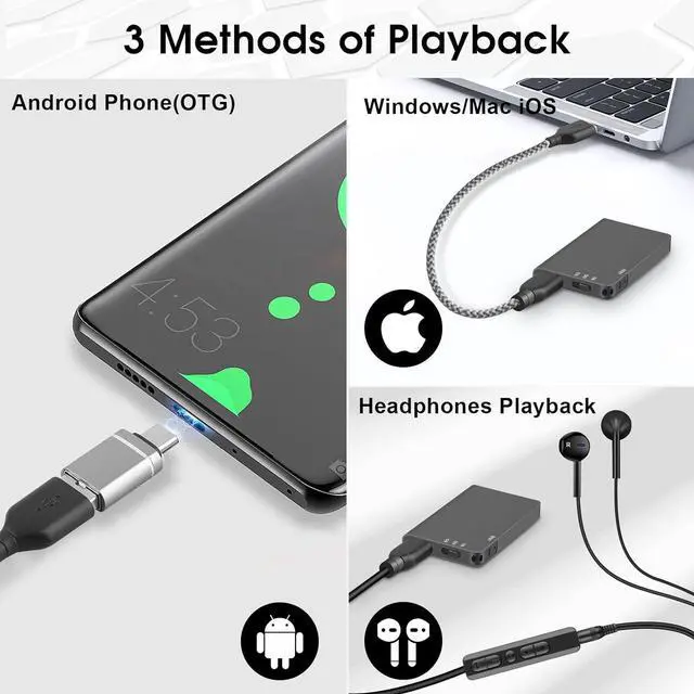 Alt view image 4 of 7 - 128GB magnetic digital recorder - 1520 hours of recording storage Voice-activated recorder with playback noise reduction - Recorder device for lectures, meetings, interviews
