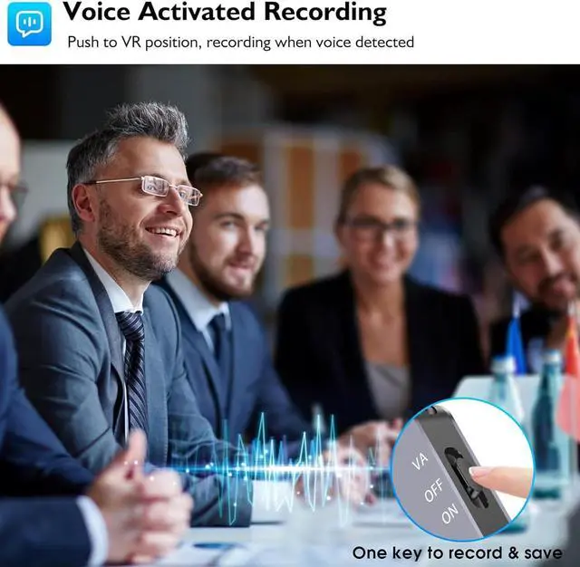 Alt view image 6 of 7 - 128GB magnetic digital recorder - 1520 hours of recording storage Voice-activated recorder with playback noise reduction - Recorder device for lectures, meetings, interviews