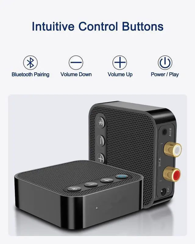 Alt view image 2 of 7 - Bluetooth to RCA Adapter for Stereo Receiver - APTX HD Long Range Low Latency Bluetooth Receiver for Home Stereo Wireless Audio Adapter for Music Streaming Sound System