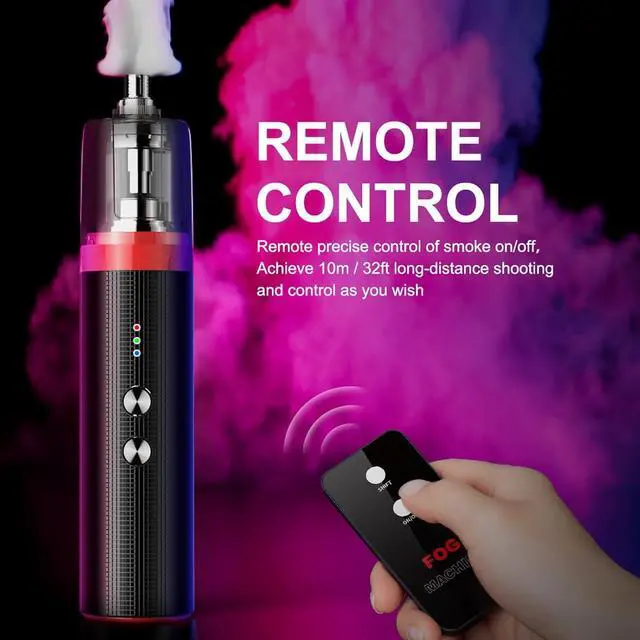 Alt view image 2 of 5 - Portable Mini Smoke Machine, 3 Adjustable Modes, Handheld Smoke Machine with Remote Control Atomizer for TikTok Live Streaming, Youtube Short Videos, Photography and Parties, Model Smoke L