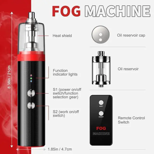 Alt view image 3 of 5 - Portable Mini Smoke Machine, 3 Adjustable Modes, Handheld Smoke Machine with Remote Control Atomizer for TikTok Live Streaming, Youtube Short Videos, Photography and Parties, Model Smoke L
