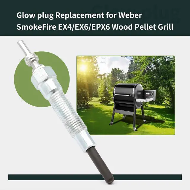 Alt view image 2 of 7 - Glow Plug Replacement for Weber SmokeFire EX4/EX6/EPX6 Wood Pellet BBQ Smoke Igniter Part 7009 22510001 22510201 23510001 23510201, Silver (2 Pack)