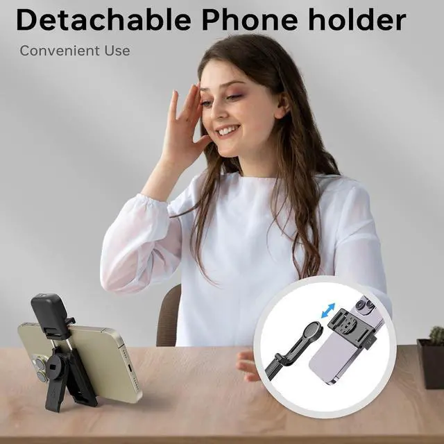 Alt view image 4 of 7 - Automatic Face Tracking Tripod 360° Rotating Mobile Phone Holder, No App Required, Remote Control and Gesture Control Face-Tracking Mobile Phone Camera Holder, Rechargeable Smart Shooting Holder with