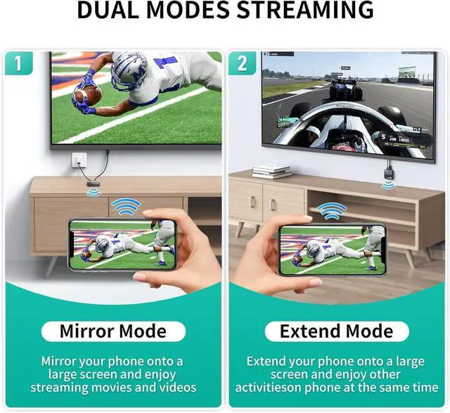 Alt view image 3 of 7 - 4K Wireless HDMI Display Dongle Adapter, Wireless Transmitter, 4K@60Hz Inputs and Outputs, Streaming Video to Monitor from Mac, iOS, Android, Windows, Supports Airplay DLNA, Miracast