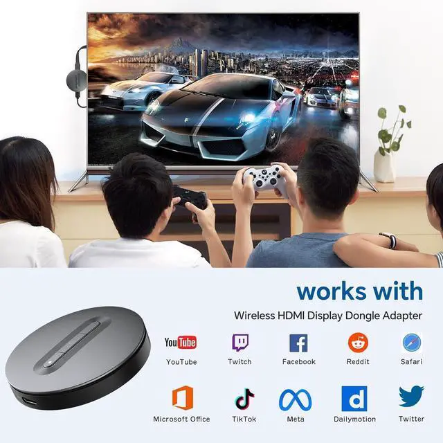 Alt view image 2 of 7 - Wireless HDMI Display Dongle Adapter - Miracast dongle, DLNA, AirPlay - Plug and Play video/audio from laptop, PC, smartphone to HDTV, projector, display