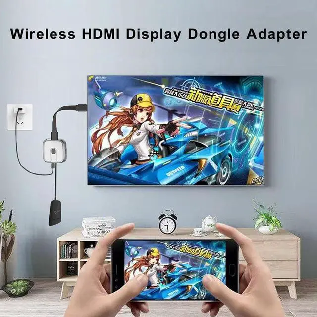 Alt view image 5 of 7 - Wireless HDMI Display Dongle Adapter, Wireless Transmitter, Streaming Video/Audio/File HDMI Wireless Extender from Laptop, PC, Smartphone to HDTV Projector Displays