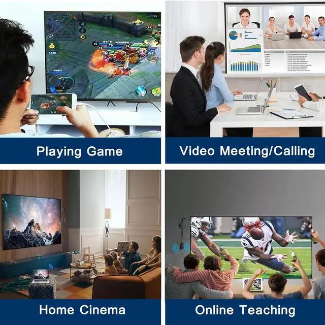 Alt view image 6 of 7 - Wireless HDMI Display Dongle Adapter, Wireless Transmitter, Streaming Video/Audio/File HDMI Wireless Extender from Laptop, PC, Smartphone to HDTV Projector Displays