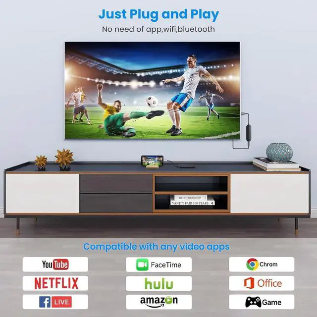 Alt view image 5 of 6 - Wireless HDMI Transmitter and Receiver 4K, USB C HDMI Wireless Adapter for iPhone 15, iPad Pro, MacBook Pro/Air, Laptops to Monitors, Projectors, TVs