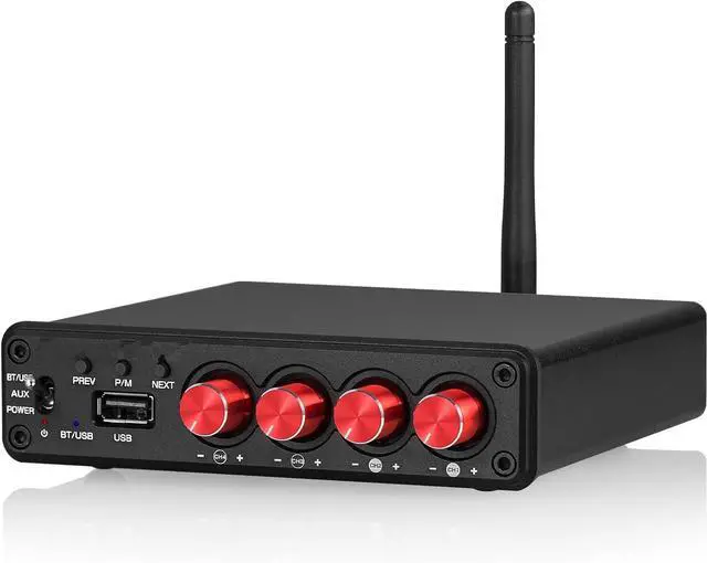Main image of 4-Channel Bluetooth Amplifier, 50W x 4 Audio Power Amplifier, Hi-Fi Home Stereo Speaker Receiver