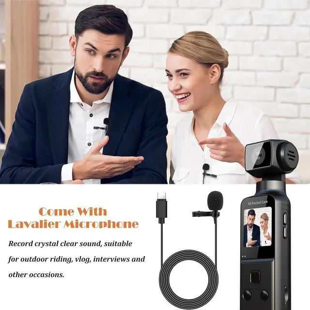 Alt view image 4 of 7 - 4K Law Enforcement Recorder with External Microphone, Mini Video and Audio Pocket Camera, 270° Swivel Camera for Outdoor Sports, Cycling, Travel, Police Enforcement, Private Civilians, Includes 64GB