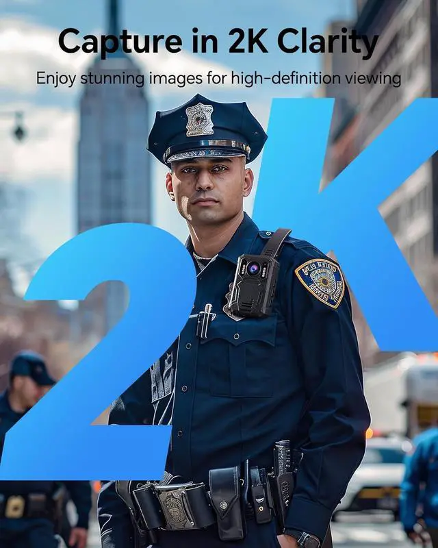 Alt view image 2 of 7 - Pro 2K Law Enforcement Recorder, 128GB Law Enforcement Recorder with Night Vision, 4000mAh Battery for 15 Hours of Continuous Recording, Automotive Suction with Car Recorder, Law Enforcement, Security