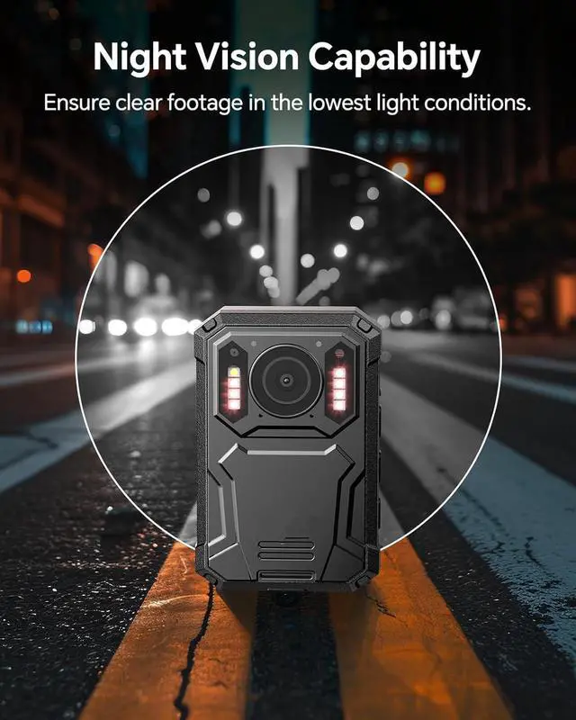 Alt view image 4 of 7 - Pro 2K Law Enforcement Recorder, 128GB Law Enforcement Recorder with Night Vision, 4000mAh Battery for 15 Hours of Continuous Recording, Automotive Suction with Car Recorder, Law Enforcement, Security