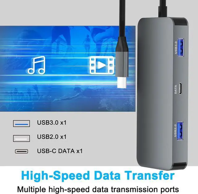 Alt view image 4 of 7 - Docking Station Dual Monitor for Dell/HP/Lenovo/Mac Laptops, Docking Station Dual Monitor for USB C Laptops, Dual HDMI Adapter for 2 Monitors, 8-in-1 USB C Hub Multi-Port Adapter with HDMI/USB/PD/SD/T