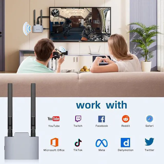Alt view image 3 of 7 - Wireless Display Adapter - 1080p Wireless HDMI Display Dongle Adapter, Plug and Play for Laptops, PCs, Smartphones to HDTV Projector Displays