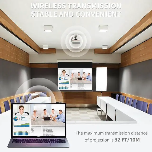Alt view image 7 of 7 - Wireless Display Adapter - 1080p Wireless HDMI Display Dongle Adapter, Plug and Play for Laptops, PCs, Smartphones to HDTV Projector Displays