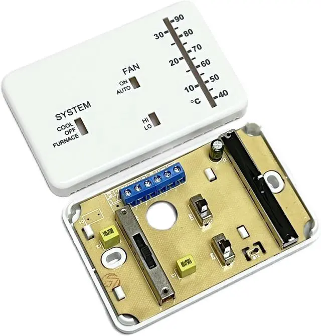 Alt view image 7 of 7 - RV Thermostat, RV Analog Thermostat Replacement for Dometic (Cooling/Furnace Only) 3106995.032,12 VDC (White)