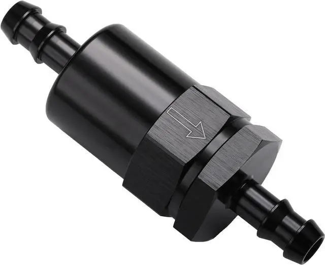 Main image of 3/8" Billet Inline Fuel Filter 30 micron Aluminum Black