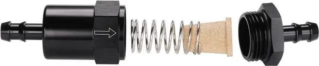 Alt view image 3 of 5 - 3/8" Billet Inline Fuel Filter 30 micron Aluminum Black