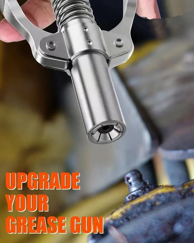 Alt view image 2 of 7 - Grease Gun Coupler Grease Gun Tip Grease Coupler, Dual Handle, Quick Lock Release, High Pressure 10,000 PSI, 6 Thick Jaw Grease Coupler, Compatible with all 1/8" NPT Grease Guns