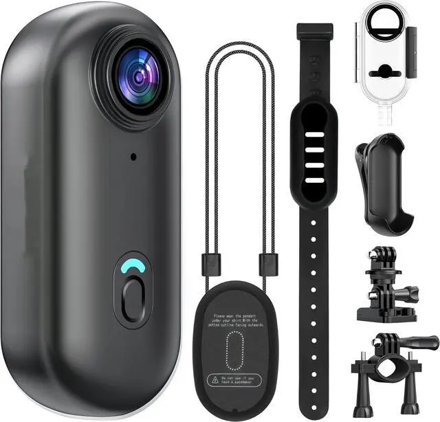 Main image of 4K Mini Sports Camera 128GB Thumb POV Portable Body Camera Wearable VCR with IPX7 Waterproof Underwater Camera, Helmet Mount, Magnetic Motion DV for Bike Riding, Pets, Video Blogging (Black)