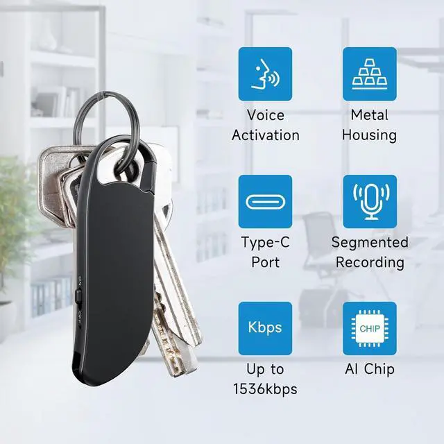 Alt view image 5 of 6 - Digital Voice Recorder, 64GB voice-activated recorder with noise reduction for work, lectures, meetings, interviews