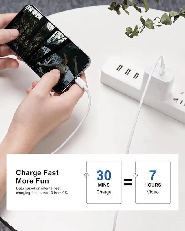 Alt view image 7 of 7 - 30W USB C Fast Charger for MacBook Air 13/12-inch M1/M2, 2022 2020 2019 2018 Laptop, iPhone 16/15 Pro Max, iPad Pro 12.9/11-inch, Air, PD Wall Charging Block + 6-Foot USB-C Power Cord Gift for Men and