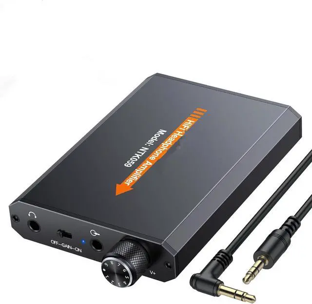 Main image of Portable 3.5mm Headphone Amplifier Two-Stage Gain Switch, 16-300 Ohm, Aluminum Matte Finish