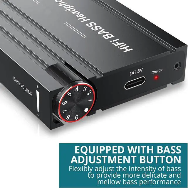 Alt view image 7 of 7 - Professional 16-600 Headphone Amplifier with Bass Boost, Portable HiFi Headphone Amplifier, Gain Switch Bass Volume Adjustment, Rechargeable Headphone Amplifier 3.5mm Jack for Cell Phones, iPad, MP3,