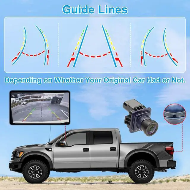 Alt view image 4 of 7 - F150 Backup Camera Rear View Parking Assist Camera 170° HD Night Vision Compatible with Ford F150 2010-2014 Mustang 2015-2020 Lincoln MKC 2015-2019 EL3T-19G490-AA EL3Z-19G490-D BL3Z-19G490-B