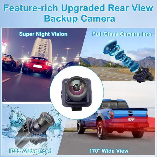 Alt view image 6 of 7 - F150 Backup Camera Rear View Parking Assist Camera 170° HD Night Vision Compatible with Ford F150 2010-2014 Mustang 2015-2020 Lincoln MKC 2015-2019 EL3T-19G490-AA EL3Z-19G490-D BL3Z-19G490-B