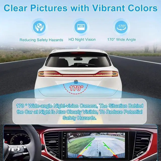 Alt view image 7 of 7 - F150 Backup Camera Rear View Parking Assist Camera 170° HD Night Vision Compatible with Ford F150 2010-2014 Mustang 2015-2020 Lincoln MKC 2015-2019 EL3T-19G490-AA EL3Z-19G490-D BL3Z-19G490-B