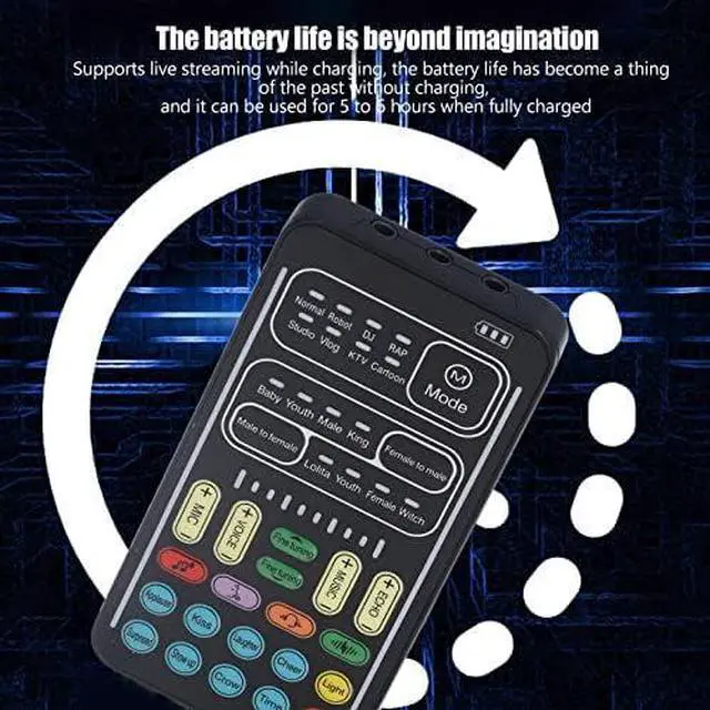 Alt view image 5 of 7 - Voice Changer Set, Multi-functional Portable Recording Mini Sound Card, 8 Different Voices, High Device Compatibility, For Game Music Recording, Cell Phone Computer Voice Changer (English Version)