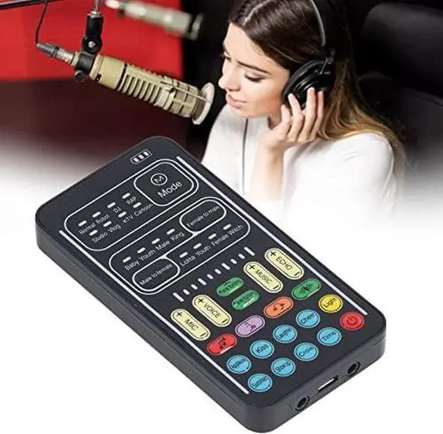 Alt view image 7 of 7 - Voice Changer Set, Multi-functional Portable Recording Mini Sound Card, 8 Different Voices, High Device Compatibility, For Game Music Recording, Cell Phone Computer Voice Changer (English Version)