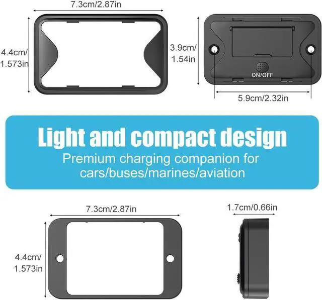 Alt view image 7 of 7 - 2-Pack 78W 4-Port 12V USB Socket Wall Mount, Dual 36W PD and Dual 18W QC3.0 Lightweight Surface Mount Charger Receptacle Panel with Push Button Switch for Bus RV Truck Boat Golf Carts