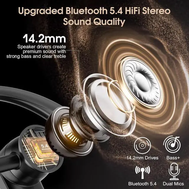 Alt view image 2 of 7 - Bluetooth Headset, Wireless Bluetooth Earpiece with ENC Noise-Canceling Microphone, 120-Hour Talking Single-Ear Headset, LED Display, IPX7 Waterproof Hands-Free Headset for Business/Truck Drivers/Driv